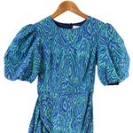 NWT Rhode Pia Mini Dress in Green and Blue Electric Moire Print, Size 0 Photo 3