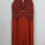 Maeve  Anthropologie Desert Embroidered Jumpsuit Women's 2 Orange Wide Leg Crop Photo 6