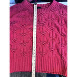 BCBGMAXAZRIA BCBG MAXAZRI Bright Red Pointelle Knit Chenille Pullover Sweater‎ Size Large Photo 6