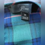 J.Crew  Glendale Tartan Plaid Dress Ruffled Navy Green Red Size Medium Photo 6