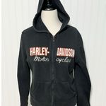 Harley Davidson Women's Motorcycles Long Sleeve Full Zip Hoodie Black Size Large Photo 0