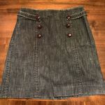 Lilly Pulitzer  Denim Skirt Women’s 6 Blue Buttons Photo 0