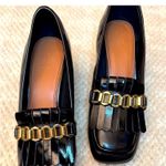 ASOS Black Loafers with Gold Chain Detail Photo 6