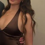 Princess Polly Brown Satin Mini Dress Photo 1