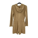 ZARA Sweater Knit Ribbed Hooded Romper One Piece Beige Tan Size Small Photo 6