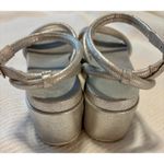J/SLIDES Womens Quilt Ankle Strap Platform Leather Sandals Silver 6 Photo 4