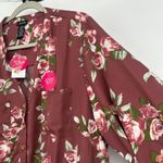Justify NEW  Boho Pink Floral Tunic Button Up Top Flowy Juniors Plus Size 2X Photo 2