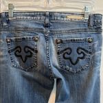REROCK for EXPRESS Stylish Dark Blue Flare Jeans • Size 4 Short Photo 4