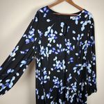 Sabrina Collective Midi Dress 4X Black Purple Floral Sheath Keyhole Long‎ Sleeve Photo 7