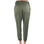 Know One Cares Women's Olive Green High Waist Tapered Paperbag Trousers Pants S Photo 2