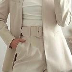 ZARA  Cream Inverted Lapel Long Blazer Jacket Photo 0