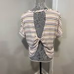 Lulus  Terry Cloth Striped Open Twist Back Oversized Flowy Cap Sleeve Top. XS Photo 1