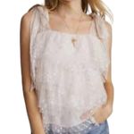 Anthropologie MAEVE Women’s Polka Dot Tulle Tiered Ruffle Tie Top Photo 1