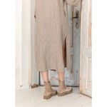 SAUTHS linen maxi dress in almond stripes large Tan Photo 5