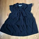 Monteau  Black Ruffled Blouse Photo 0