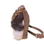 MARCIANTE BRANDS BROWN & WHITE FUR & LEATHER CROSSBODY BAG Photo 4