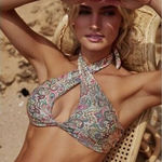 PilyQ New. PQ shimmer paisley bikini. D-cup/L-bottom. Retails $152 Photo 0