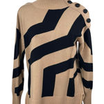 River Island  Tan Black Colorblock Knit Long Sleeve Turtleneck Sweater Top Size S Photo 0