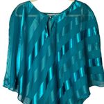 Another Thyme‎ Vintage Green Striped Cape 100% Polyester Size 18W Photo 1