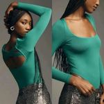 Anthropologie  Emerald Green The Viviette Long-Sleeve Bodysuit Size L/XL Photo 1