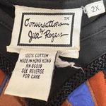 VTG Conversations By Jill‎ Rogers Women Top 2X Black Multicolor Tribal Beaded Photo 3