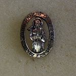 Saint Francis of Assisi Aged Gold Tone Vintage Religious Pin Photo 3