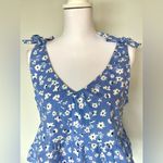 Derek Heart Blue Floral Tank with Sleeve Ties | EUC | Size XL Photo 1