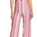 Romeo + Juliet Couture Pink Striped Linen Jumpsuit Photo 0