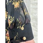ZARA Basic Black Sheer High Neck Long Sleeve Floral Dress Size S Photo 15
