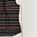 White House | Black Market  fitted striped lace up tank top with grommets Photo 9