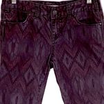 Free People dark purple Aztec diamond pattern, skinny jeans in size 26. EUC Photo 2