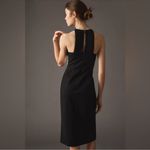 Anthropologie Maeve Women’s White Bow Waist High Neck Black Bodycon Midi Dress S Photo 5