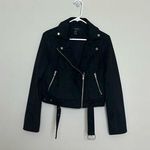 Forever 21 Women’s  Black Moto Jacket, Faux Suede, Size Small Photo 0