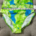 Y2K Tropical‎ Floral Tankini Swimsuit Green Size 10 Photo 5