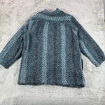 Vintage Jon Woods New York Blue Textured Knit Sweater Jacket Open‎ Front L/XL Size L Photo 3