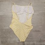 Jessica Simpson 💕💕 Checked Tie-Waist One-Piece Swimsuit Sol Yellow Plaid L NWT Photo 2