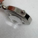 Silver tone quartz analog clip on pocket watch case 26mm length 3.2” running Photo 2