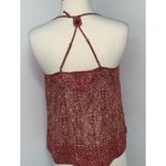 BCBG Maxazria Womens Strappy Tank Top S Red Metallic Gold Geometric Sleeveless Photo 2