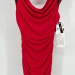 A Byer Red Women's Bodycon Knee Draped Sleeveless Dress - Size Medium Photo 0