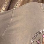 Topshop Dyed Tan Pink Printed Coffee & Chaos Custom Sweater Medium Photo 5