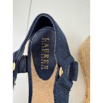 Ralph Lauren Lauren  Navy Blue Canvas Espadrille Wedge Sandals Women Size 6.5 Photo 1