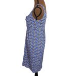 Boden slub cotton seashell print high waist plunge neck mini dress size 4 Photo 4