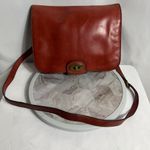 Fossil  Brown Leather Crossbody Bag Key Charm Turnlock Vintage Flap Purse Photo 1