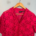 Desigual  Women’s Lace Resort Short Sleeve Button Up Shirt‎ Pink Photo 4