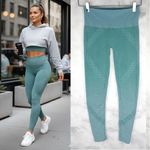 Wolford Shiny Grid Leggings Metallic Ice Jade Silver Athleisure Glam Designer S Blue Photo 1