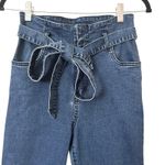 Lulus Flare Belted Retro Style Denim Medium Wash Small Photo 2