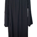 Malia Mills Dress Women X Small Black Grey Off Shoulder Bell‎ Sleeve Silk Blend Size XS Photo 0
