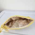 New Handcrafted Crochet Clutch Yellow Cream Case Granny Heart Crochet Charm Photo 5