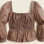 J.Crew Cinched-waist organic cotton top in Liberty® Busy Izzy fabric Size 10 Photo 0