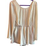 Illa Illa  Women's Ivory Long‎ Sleeve Scoop short jumpsuit M Photo 6